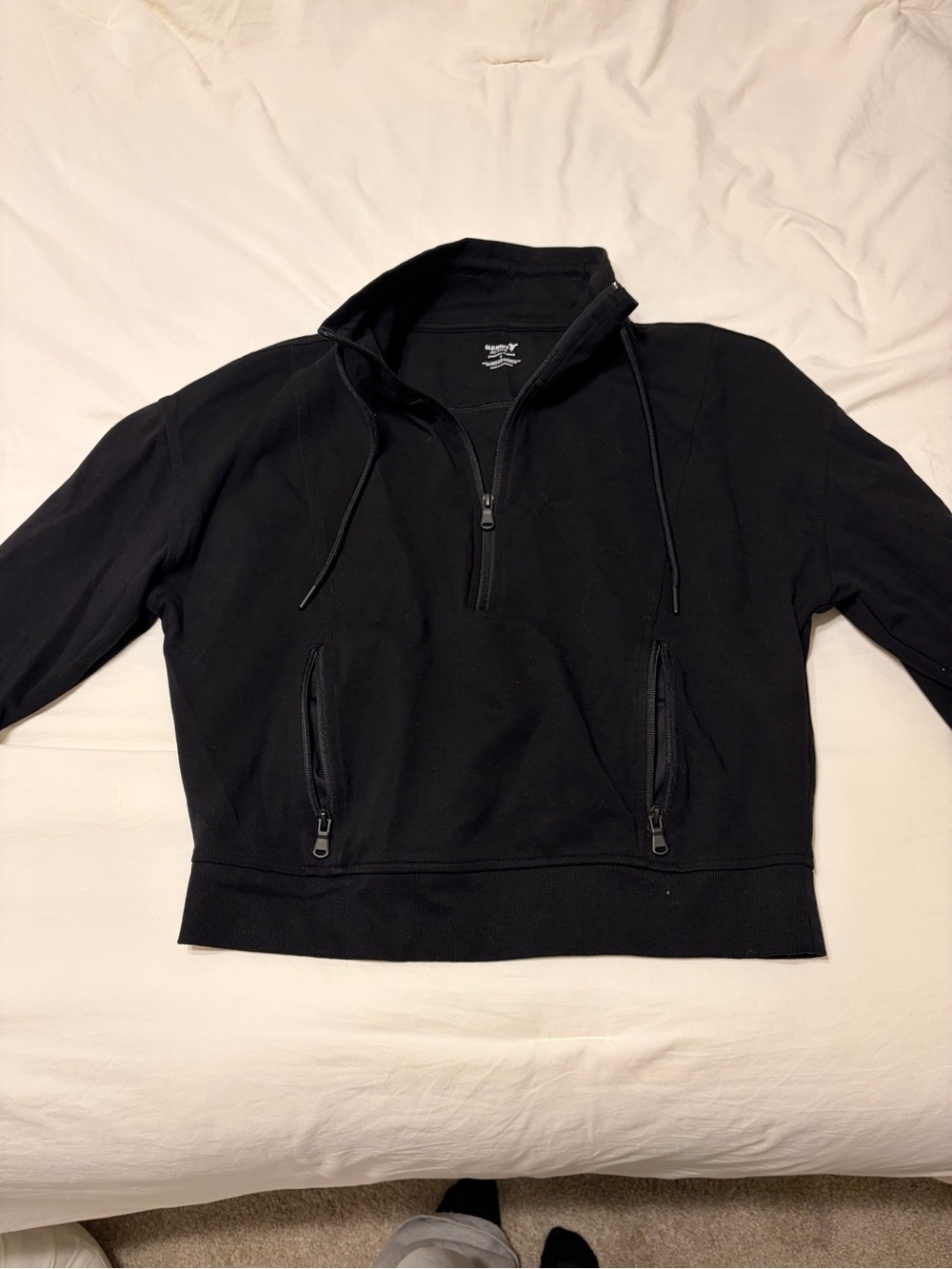 Old Navy Black Half-Zip Pullover Hoodie